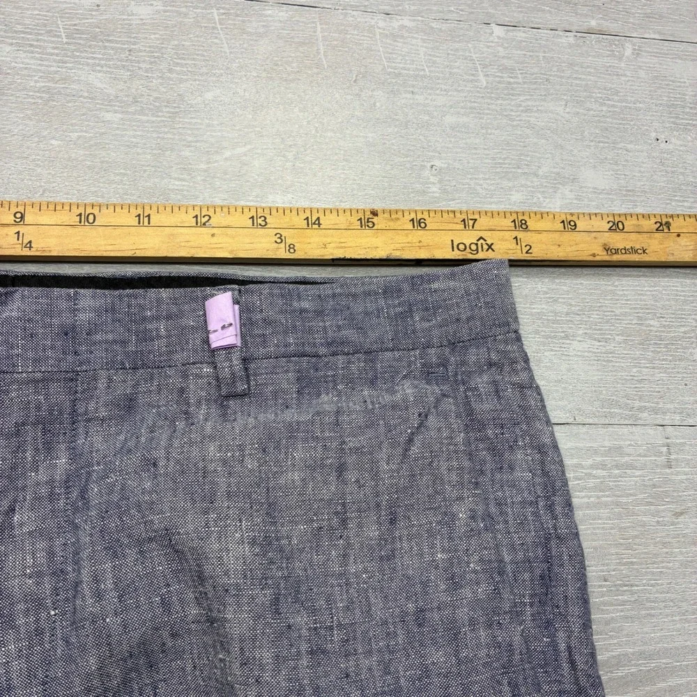 J.Crew Thompson Slim Fit Pants Mens 33x30 Blue 100% Linen Chambray Summer Dress